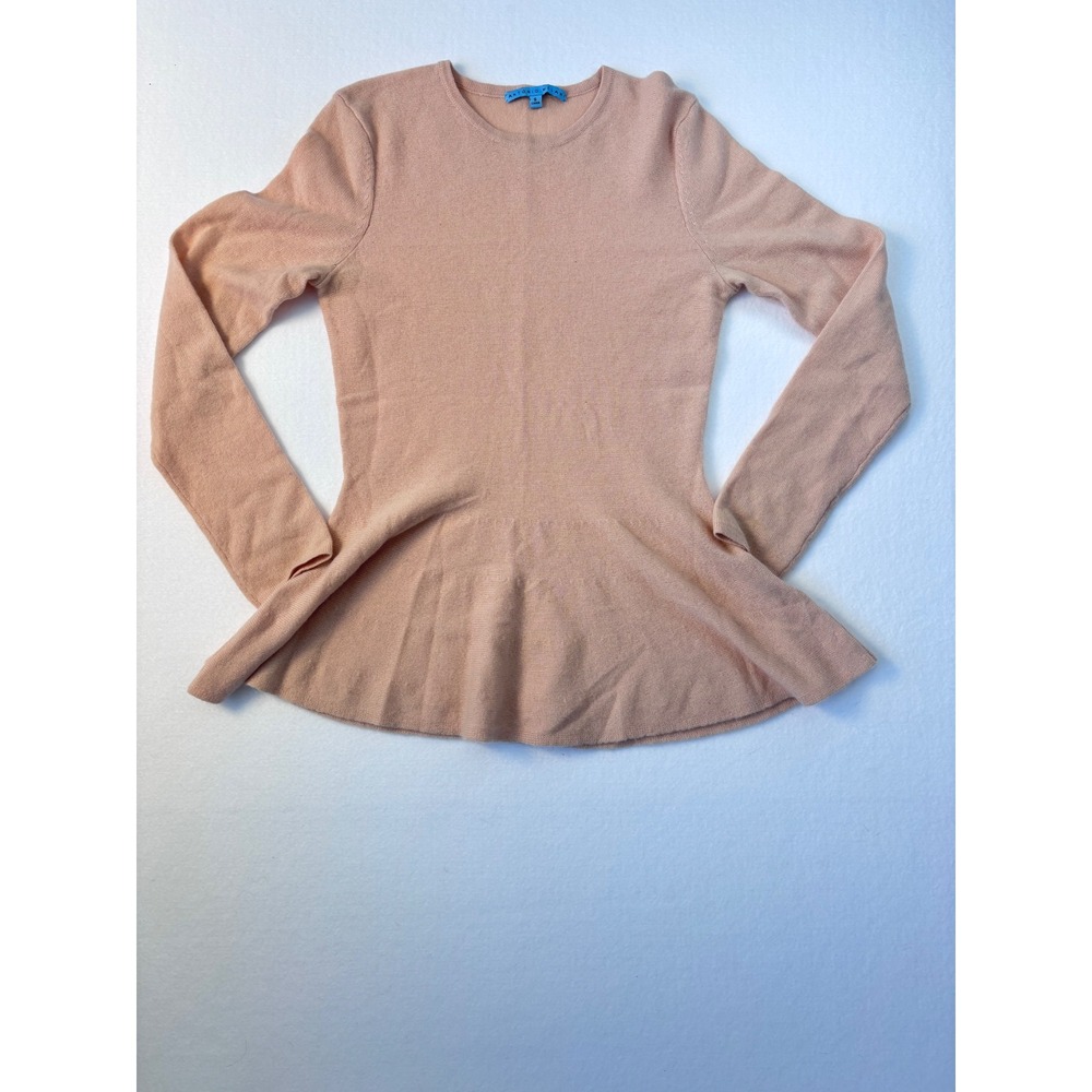 Antonio Melani Pink 100% Cashmere Peplum Long Sleeve‎ Sweater Small RN 58909